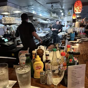 A photo of the bar and kitchen at Fenwick&apos;s.