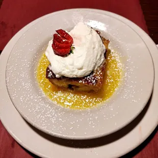 Bread pudding was delicious