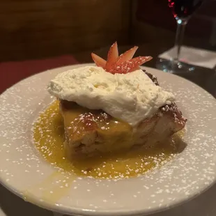 Butter Bourbon sauced Bread Pudding