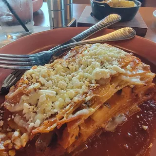 Smoked Chicken Enchilada Lasagna