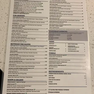 2020 Lunch and Dinner Menu