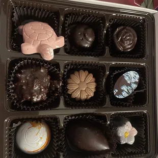 a variety of chocolates