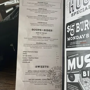 the menu