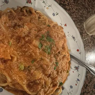 Spaghetti alla Bolognese with ricotta