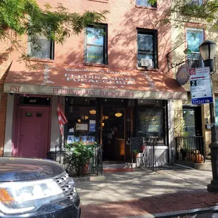 the entrance to the restaurant
