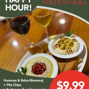 Happy Hour Everyday! 3pm to 6pm. Enjoy with us #FerdosGrill