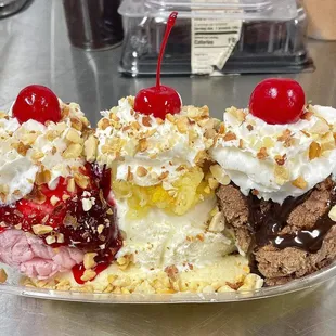 Yummy banana split!