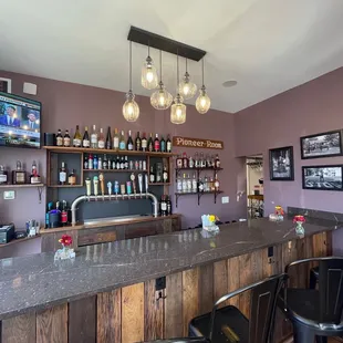 the bar area