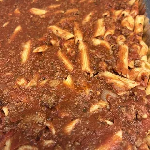 Penne Pasta with Meat Sauce
