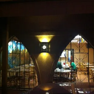 Out front at night