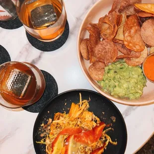 Roasted carrots and guacamole