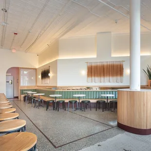 We've added some decor, but the bar is as modern feeling as ever