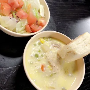 Side Chef Salad Chicken Pot Pie Soup