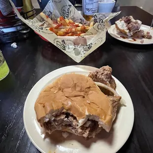 two plates of food on a table