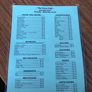 menu