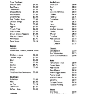 Fern Cafe Menu