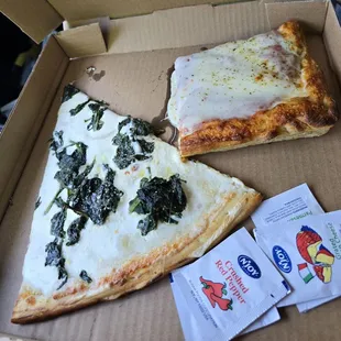 White slice and cheese deep dish