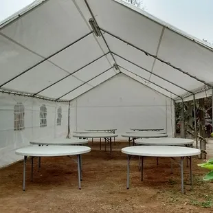 Tent with araound tables