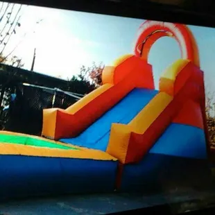 Water slide with pool