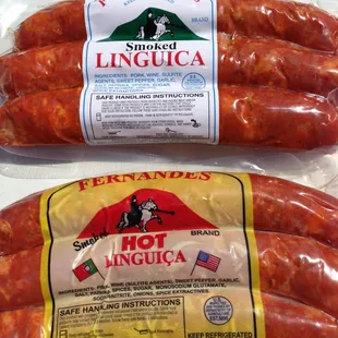 two packages of sausage