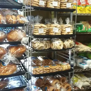 a rack of donuts