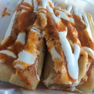 ... I only finished one! huge tamales :)