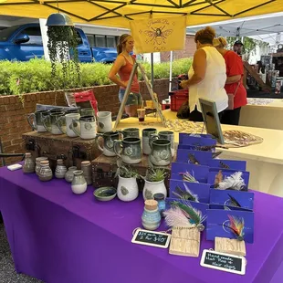 purple table with purple table cloth