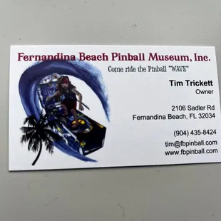 Business car and location and contact info