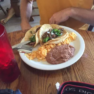 a plate of mexican food