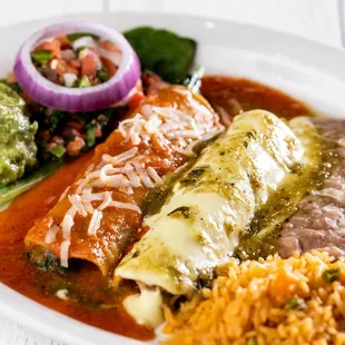 a plate of mexican food