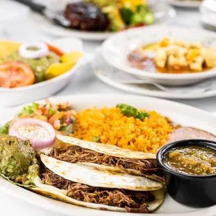 a plate of mexican food