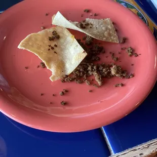 Fernando&apos;s nachos, beef dust.