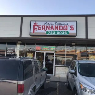 the front of the restaurant