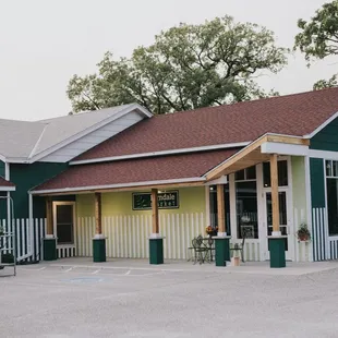 the front of the building