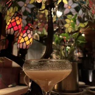 Tiffany lamps in the bar area!