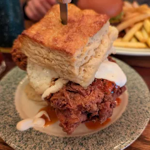 Chicken biscuit with fried egg