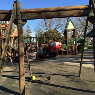 Flying on the swing.