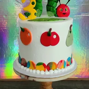 The Very Hungry Caterpillar by Eric Carle 3rd birthday cake