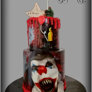 pastel de red velvet y zanahoria #it #halloween #pennywise #eso #elpayasobailarin #itcake #itmovie