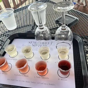 Semi sweet Wine flight
