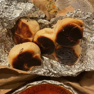 Burnt garlic knots