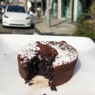 inside of chocolate flourless cake - so light and delicious!!