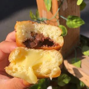 bombolinis with nutella and vanilla creme filling!