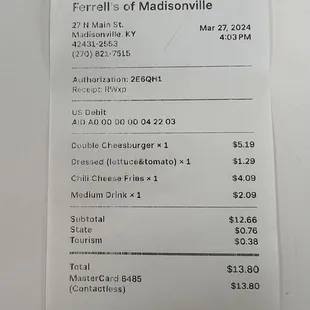 Paper menu