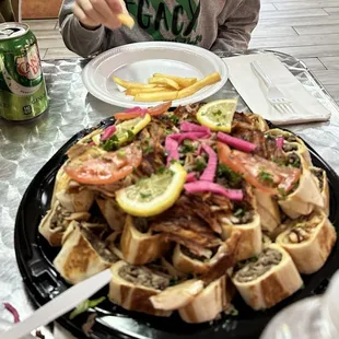 Mixed loose-style shawarma from the small platter