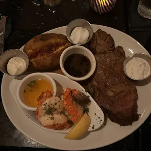 Surf and turf with prime rib