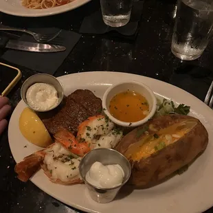 Surf and turf with filet