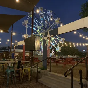 Back patio complete with Ferris wheel