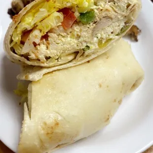 Chicken Tuna Salad Wrap Homefries You can choose chicken or tuna.