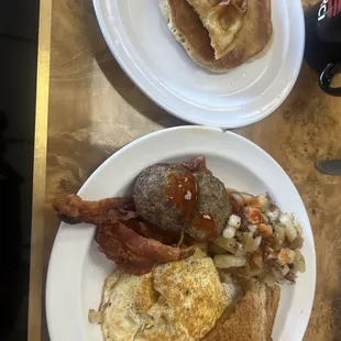 Hungry man 10.99 and even comes with coffee